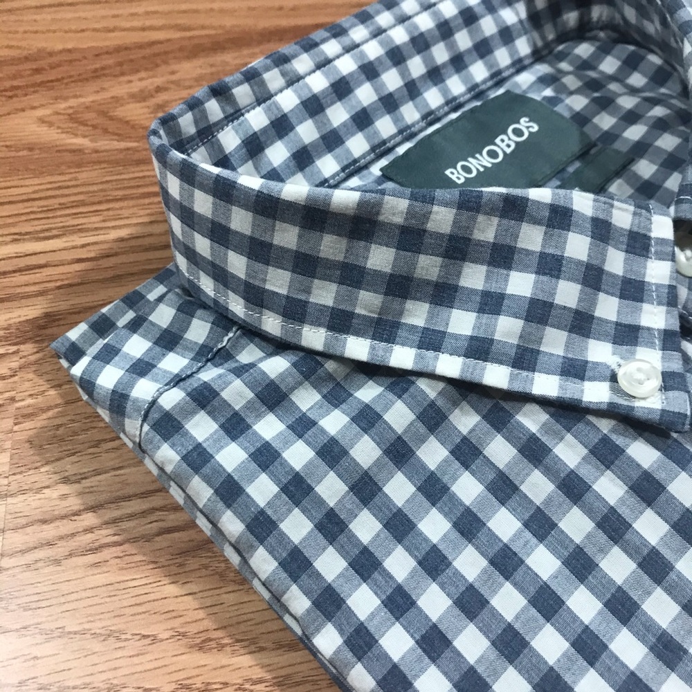 Bonobos Standard Fit Heather Navy Gingham Shirt